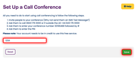 Setting up a call conferencing PIN Setting up a call conferencing PIN