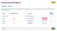 Modifying group voicemail email alert destinations Modifying group voicemail email alert destinations