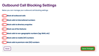 Outbound Call Blocking Settings Outbound Call Blocking Settings
