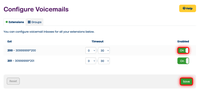 Enable or disable voicemail for extensions Enable or disable voicemail for extensions
