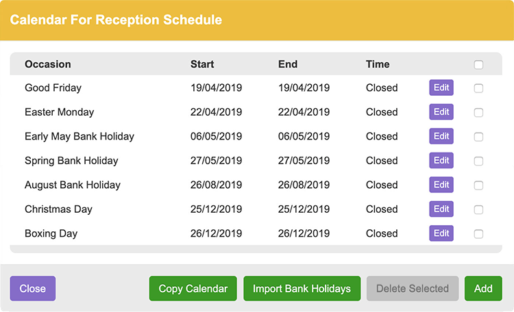 Business Hours Calendar