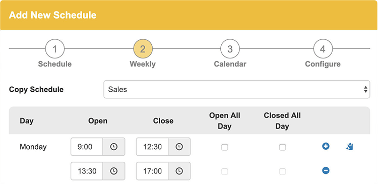 Business Hours Time Periods