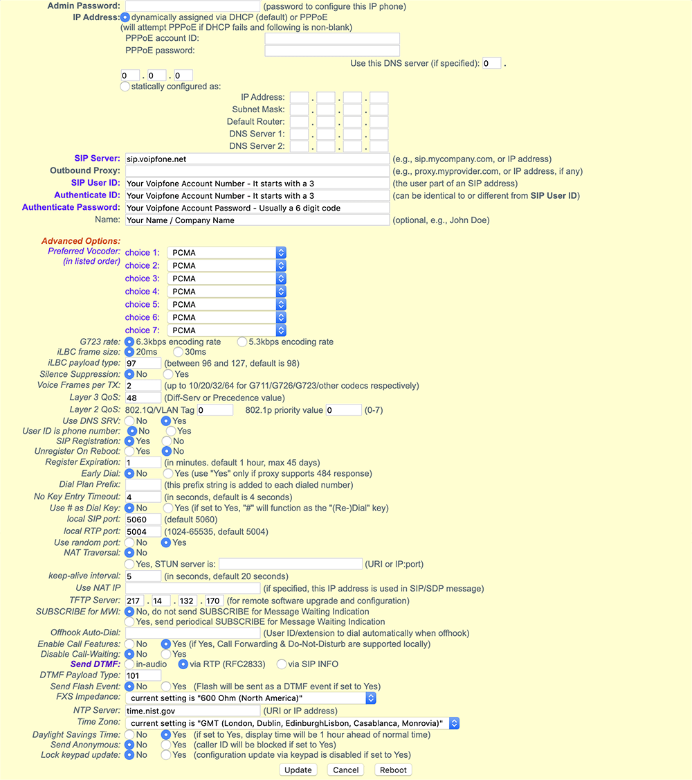 Grandstream Bugetone 101 Configuration Guide