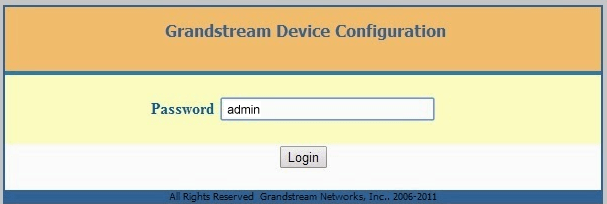 Grandstream GXP2000 Login