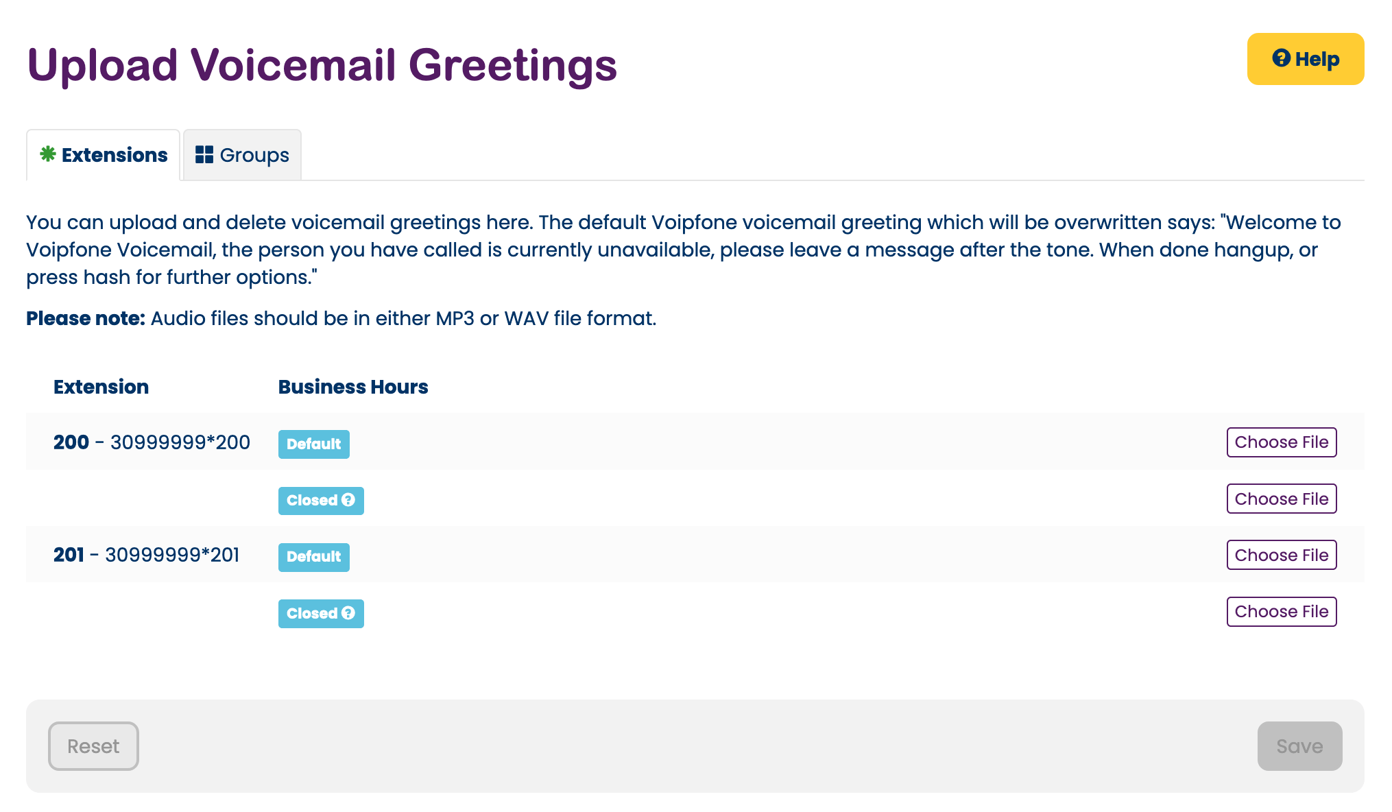 Custom Voicemail Greetings