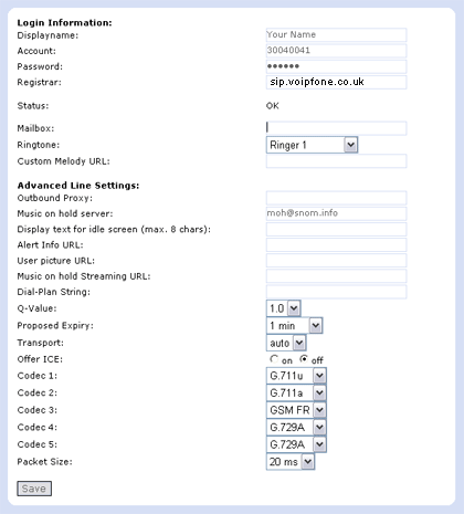 Snom 190 Configuration Guide