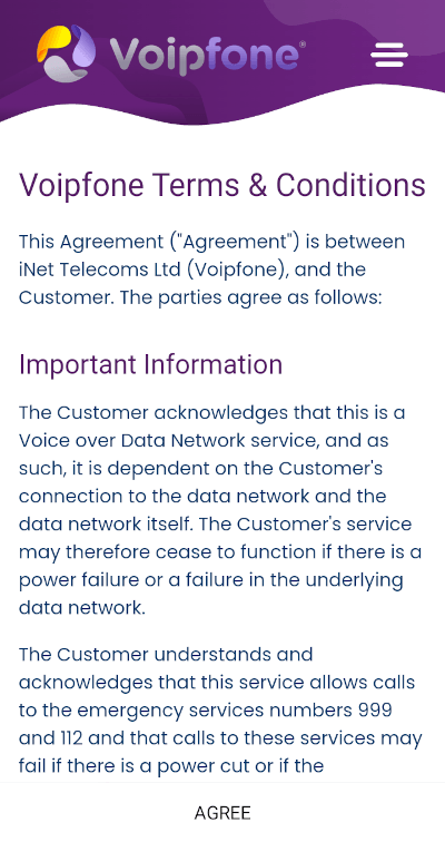 Voipfone Terms & Conditions