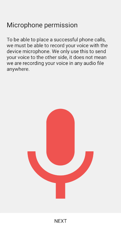 Softphone app microphone permission request